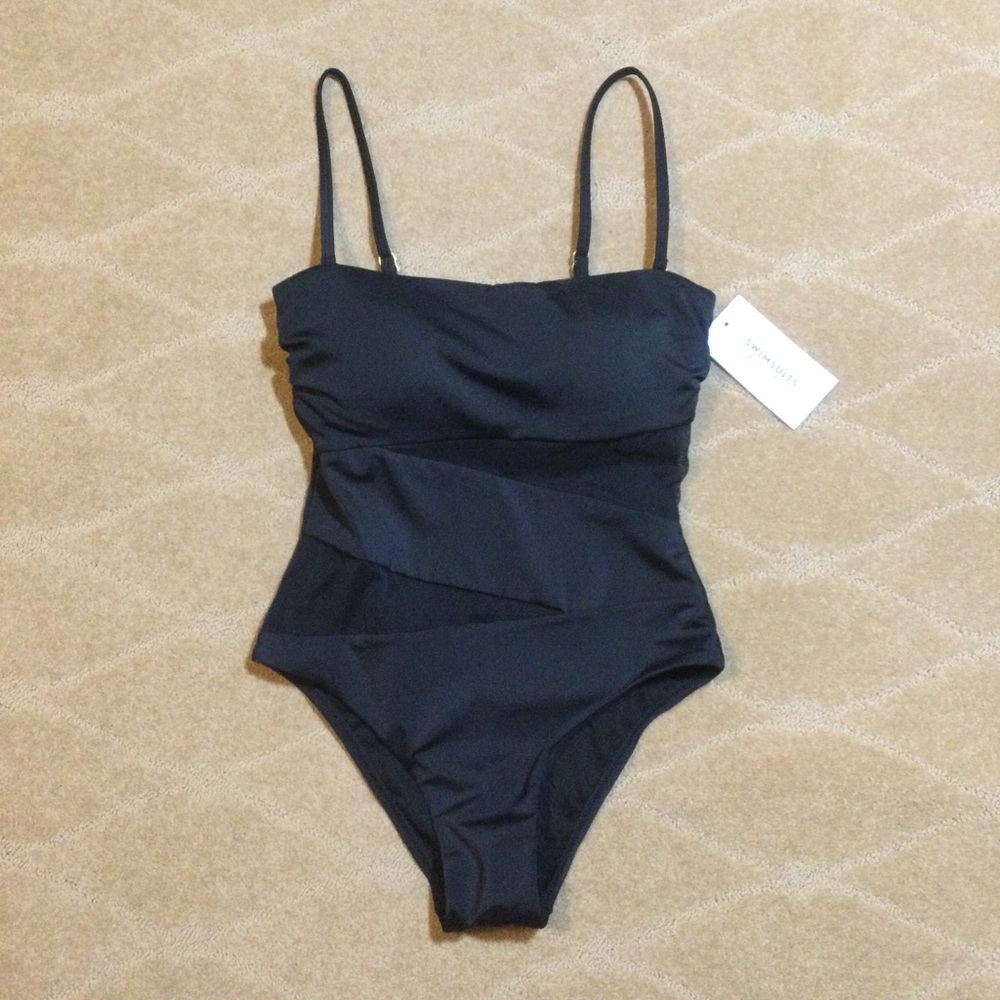 Swimsuits For All NWT Mesh Wrap Bandeau One-Piece Swimsuit, 4 - Picture 2 of 9